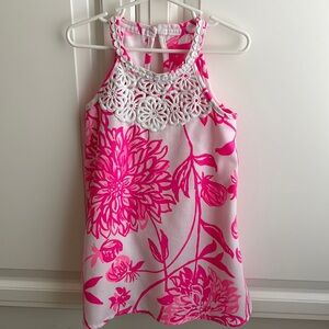 Lily Pulitzer shift dress with pink flowers Size 4